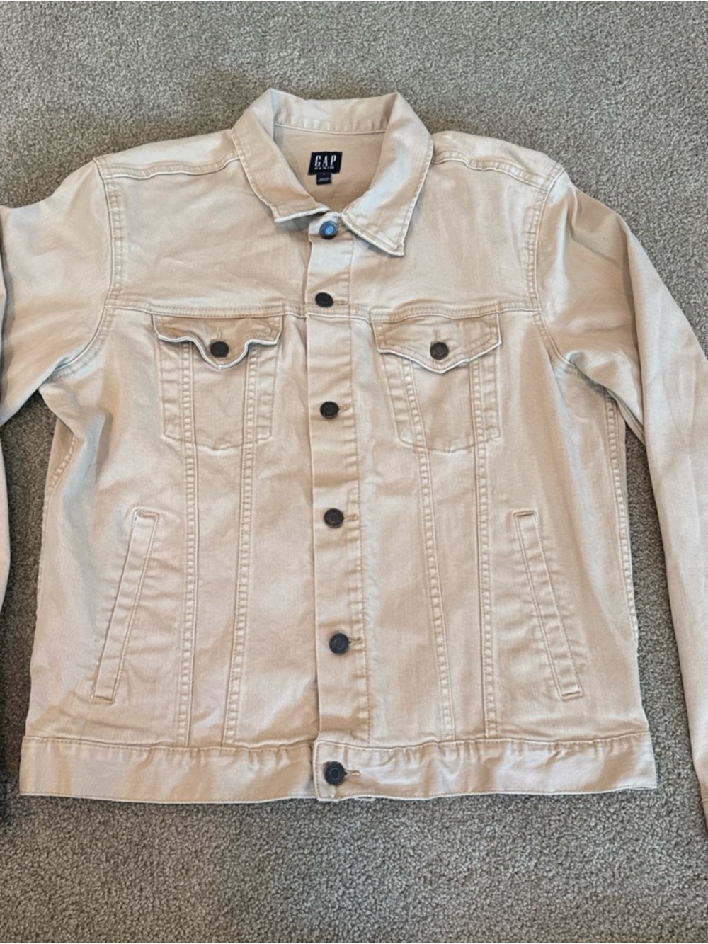 VTG Y2K Gap Jean Jacket Beige Denim Icon Sz Large 1990’s Unisex